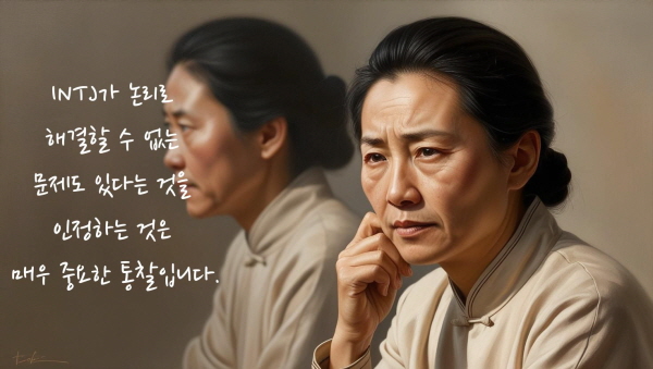 논리로 해결할 수 없는 문제도 있다는 것을 인정하는 것은 INTJ에게 매우 중요한 통찰입니다에 관한 그림