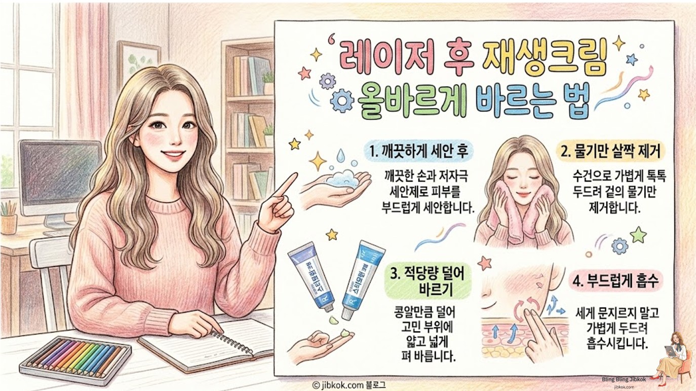 레이저 후 재생크림 올바르게 바르는 법 (how to apply cicaplast cicalfate)