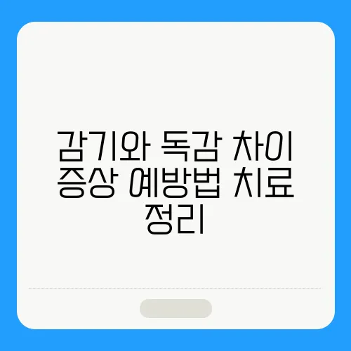 감기와 독감 차이 증상 예방법 치료 정리