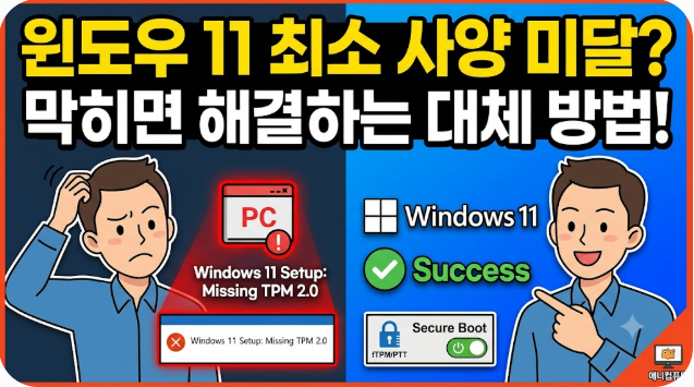 윈도우 11 최소 사양 미달 시 대체 방법