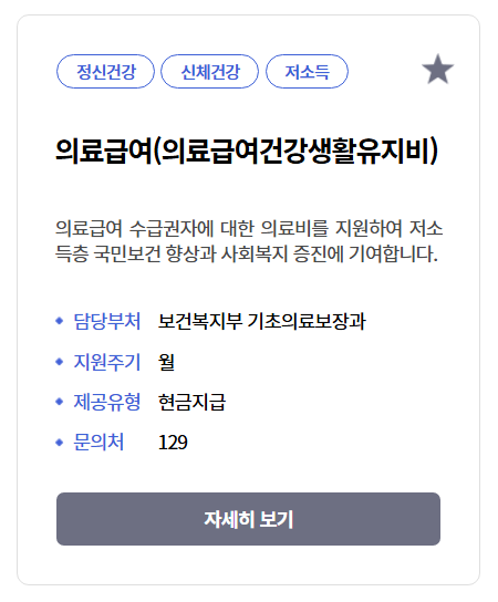 의료급여(의료급여건강생활유지비)
