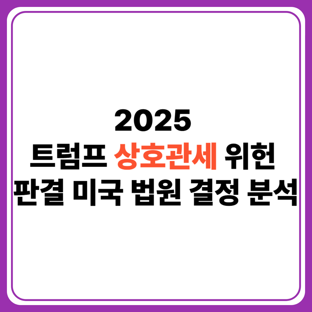 "2025 트럼프 상호관세 위헌 판결 팜플렛"