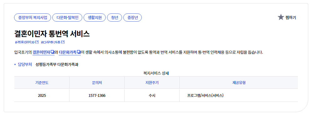 결혼이민자 통번역서비스 신청방법