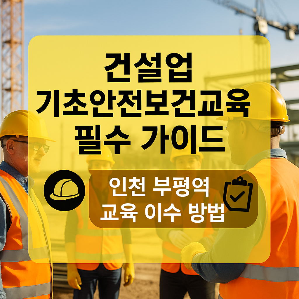 노가다 안전교육 받는곳 인천 부평역에서 무료로 이수하는 방법