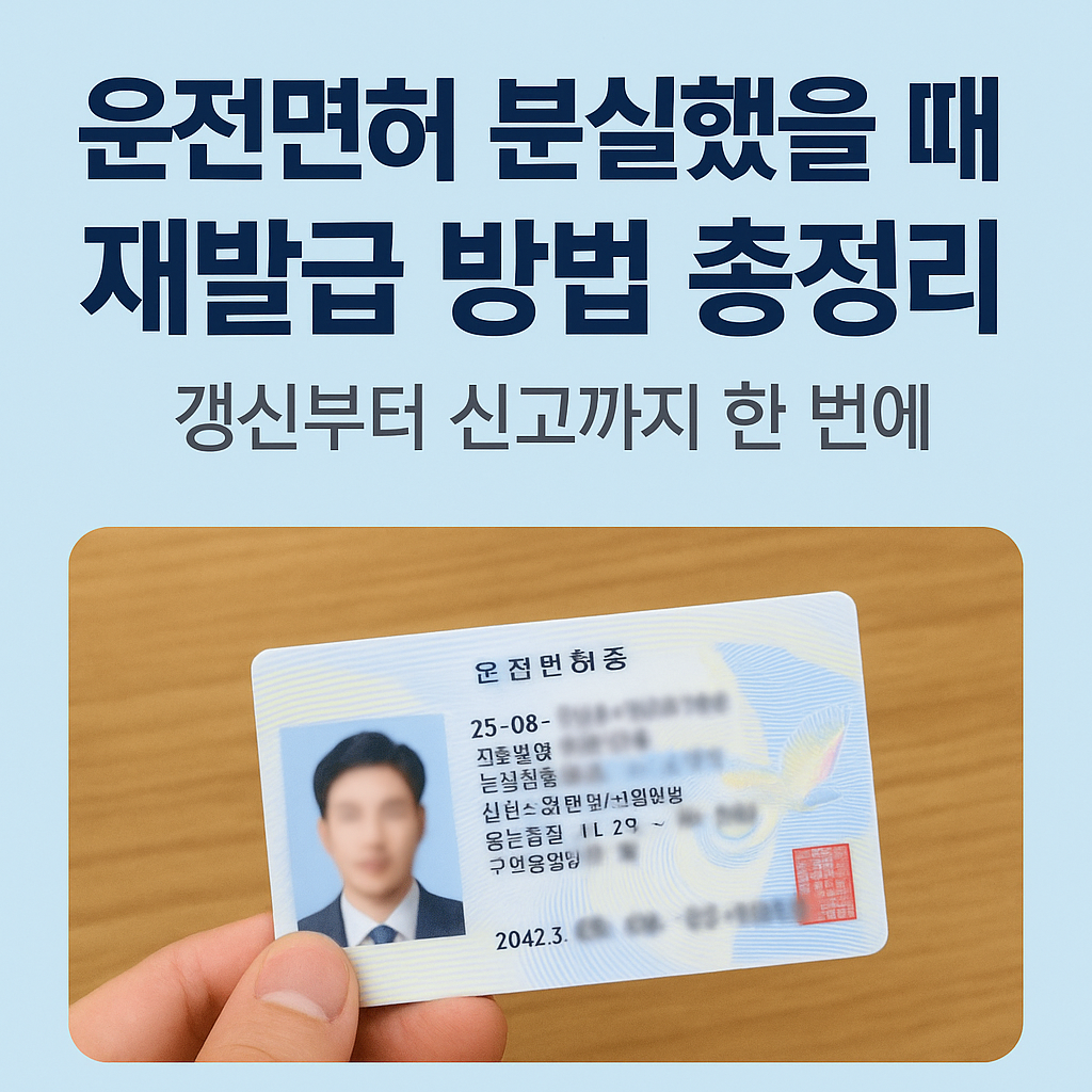 운전면허 분실했을 때 재발급 방법 총정리! 갱신부터 신고까지 한 번에