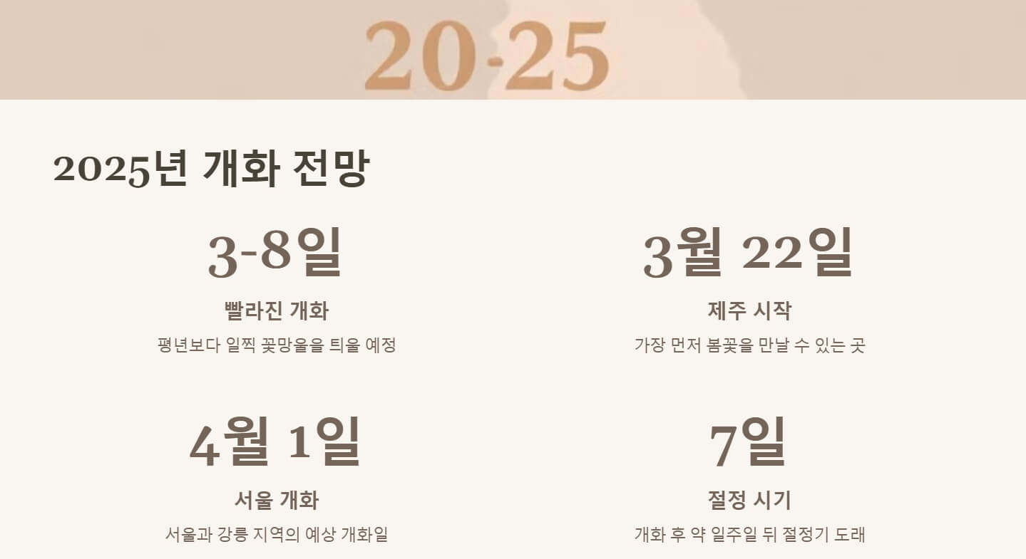 봄꽃 개화시기 피는 날짜