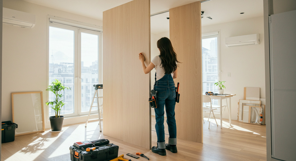 원룸 인테리어 꿀팁 – 가벽 설치로 공간 나누는 법