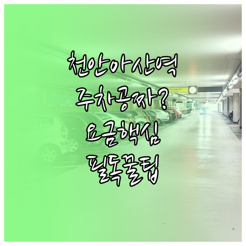 천안아산역 아산역 주차장 위치별 요금..