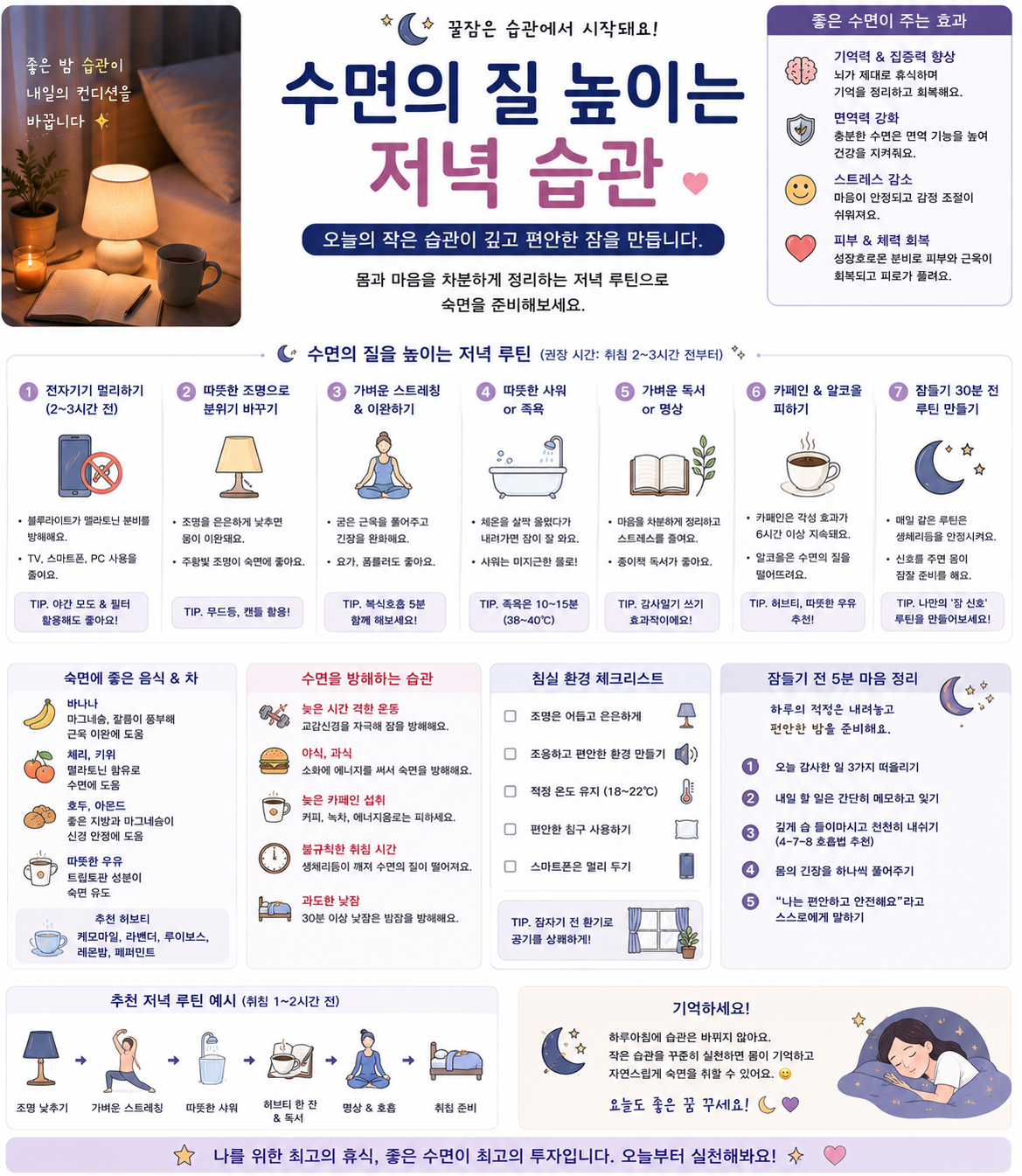 수면의 질 높이는 저녁 습관 관련 사진