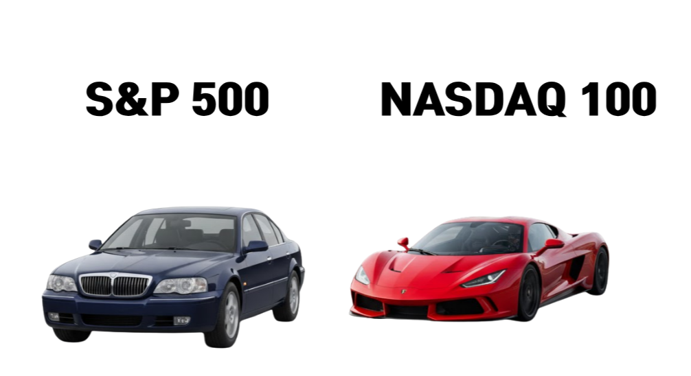 S&P 500 vs 나스닥 100 (세단 vs 스포츠카)