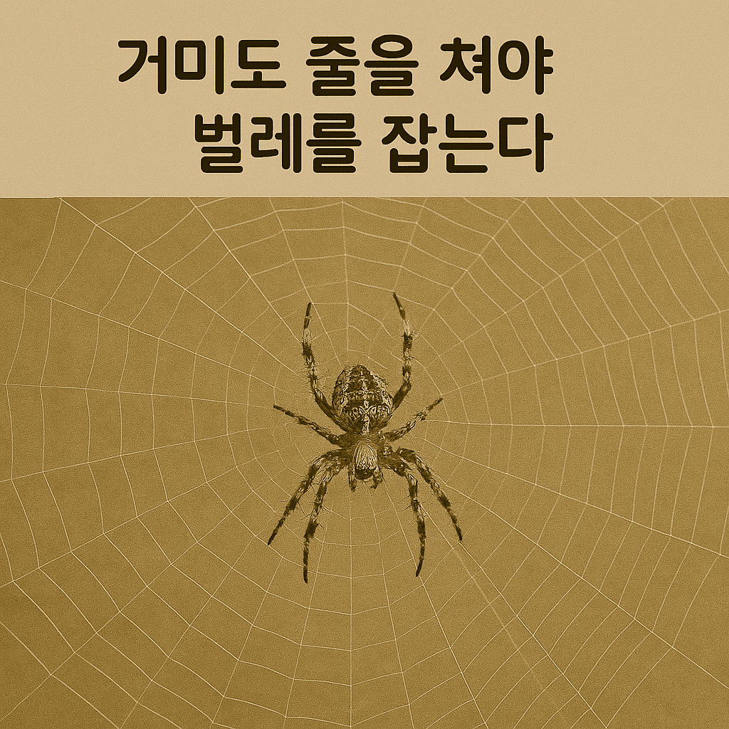 거미도 줄을 쳐야 벌레를 잡는다