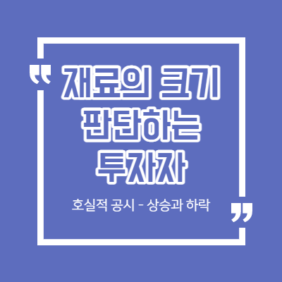 재료는 투자자가 판단하는 것 - 호재 공시 - 상승과 하락