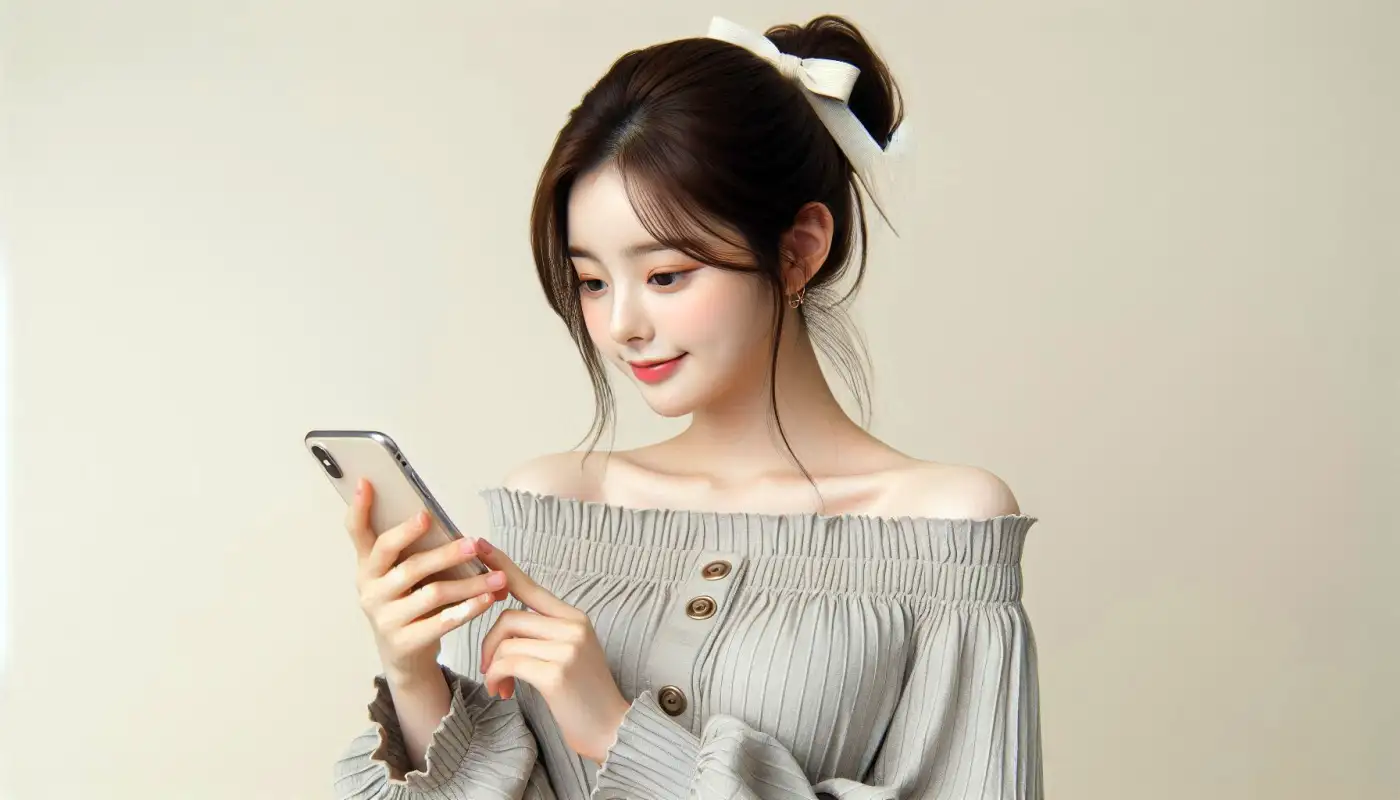 아이폰-달사진-찍는법으로-촬영하는-여성의-모습