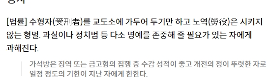 교도소 내부에서 개인 시간을 보내는 모습의 예시