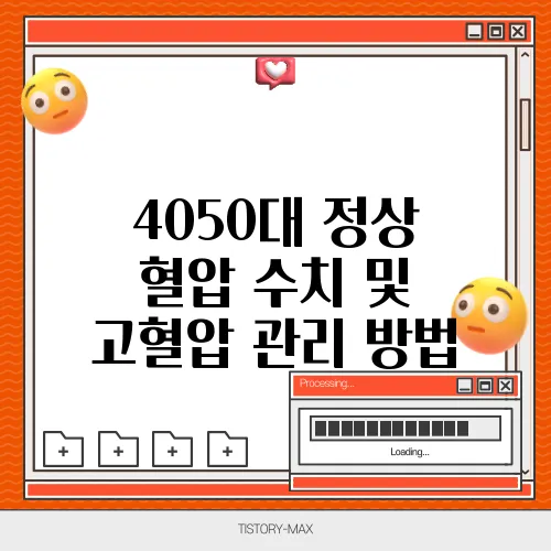 4050대 정상 혈압 수치 및 고혈압 관리 방법