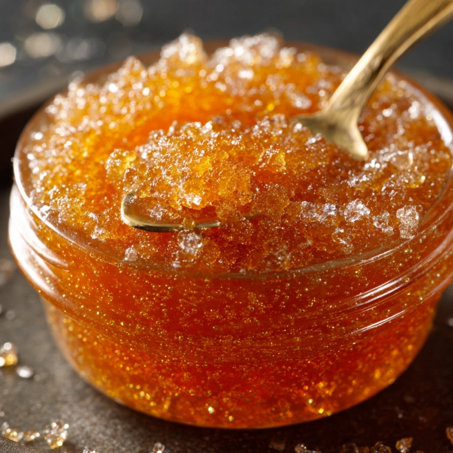 유자청을 스푼으로 뜬 모습