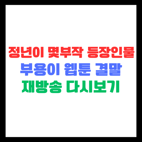 정년이 몇부작 등장인물 부용이 웹툰 결말 다시보기