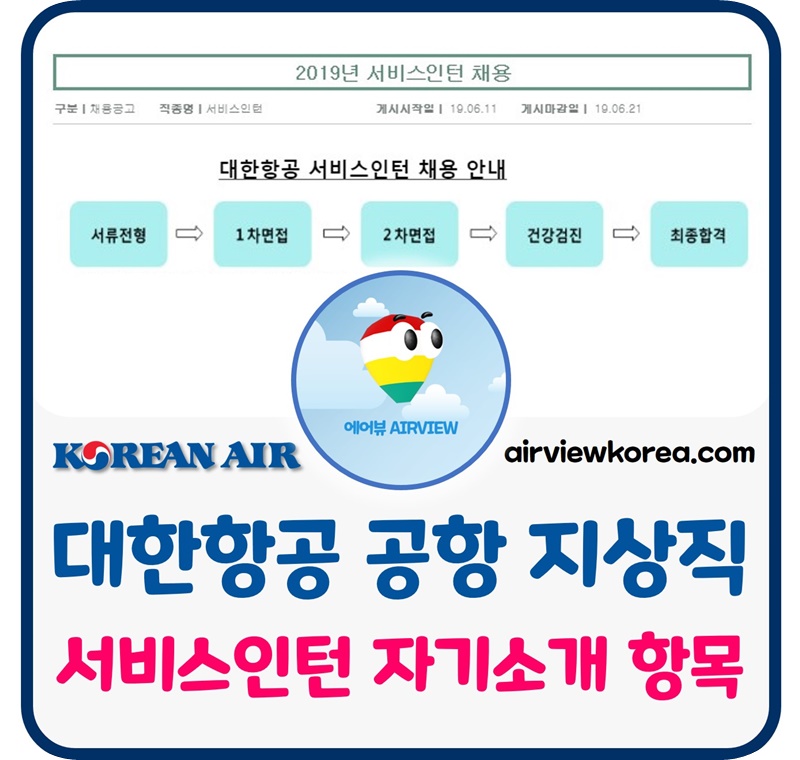 대한항공-서비스인턴-공항-지상직-채용-자기소개서-항목-소개