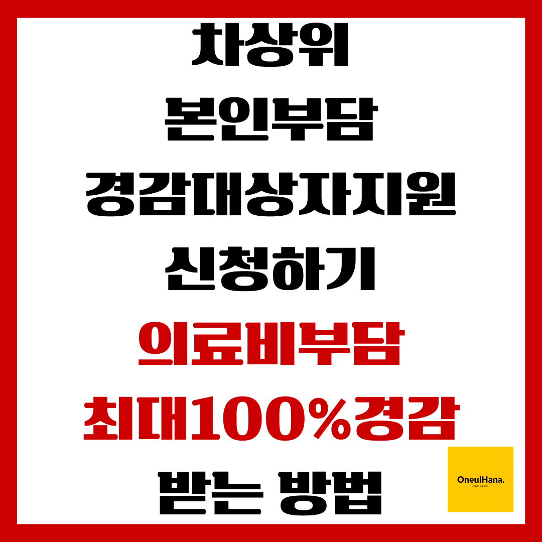 차상위 본인부담 경감대상자지원 신청하기