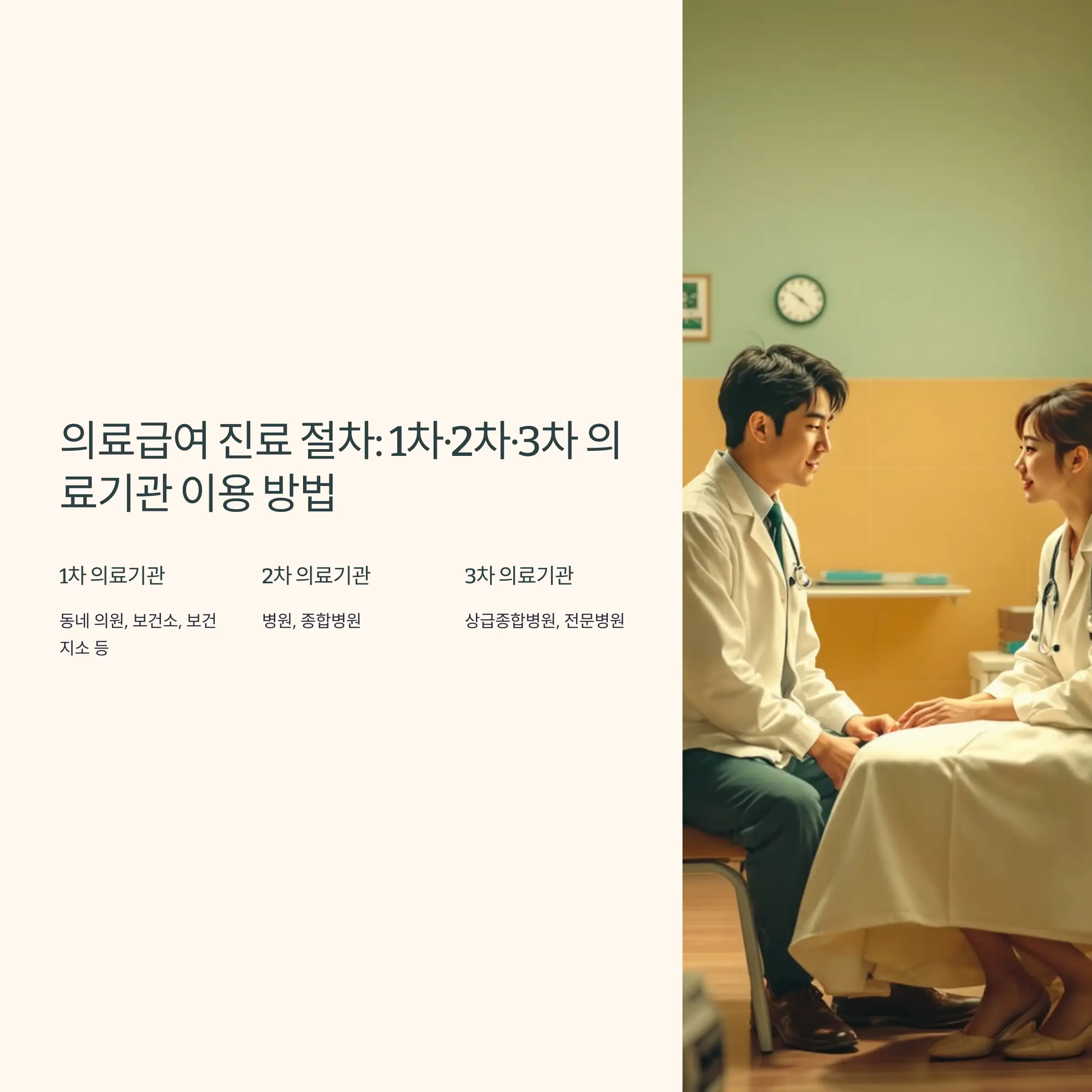 의료급여 진료 절차 : 1차&middot;2차&middot;3차 의료기관 이용 방법