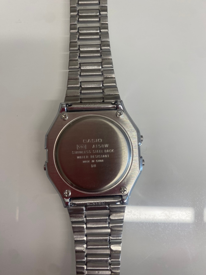 카시오 A158W-1 클래식 실버 Digital 크로노graph Sport 시계