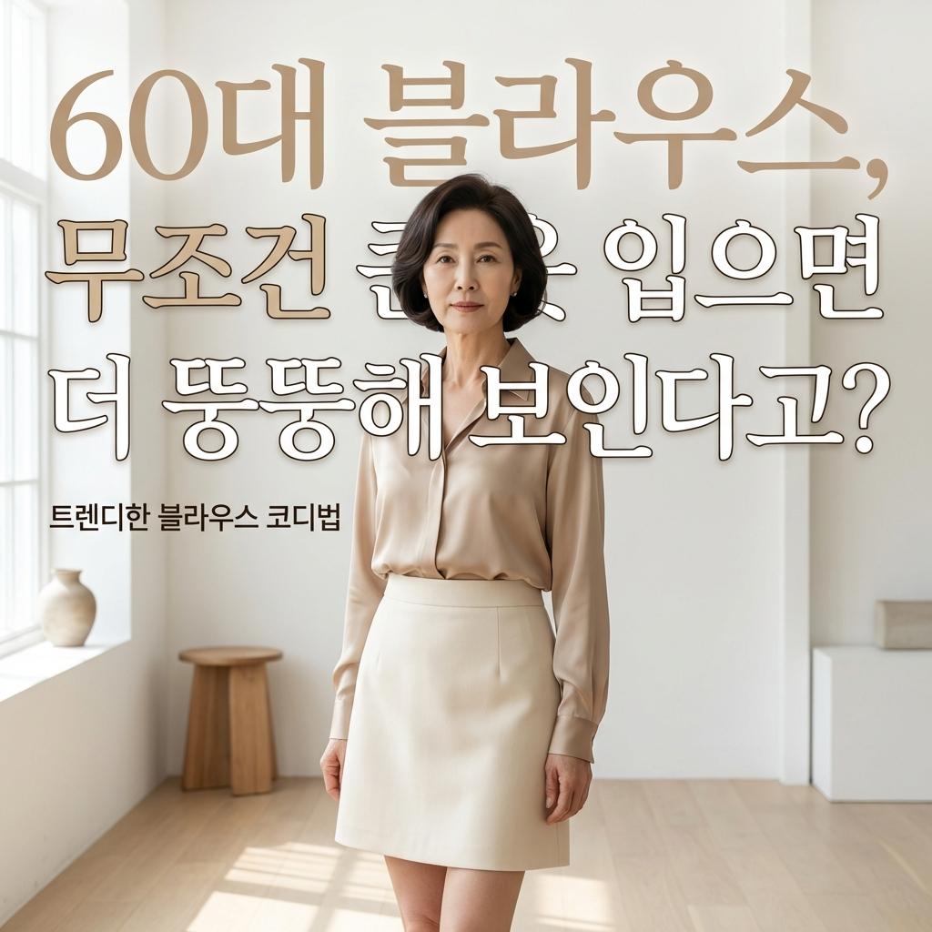 60대 체형 커버 블라우스 하객룩 추천, 팔뚝살 등살 실종시키는 조이마담 오버핏 셔츠의 비밀