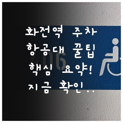 화전역 공영주차장 및 한국항공대 주차..