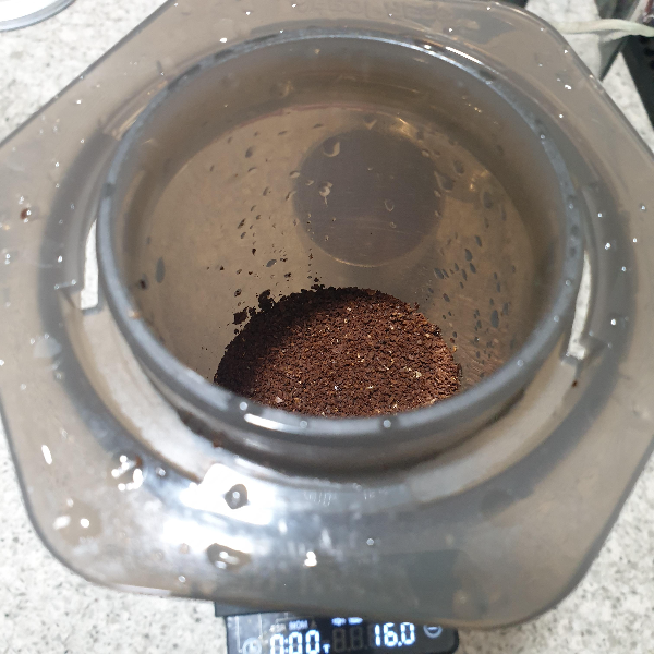 월드 에어로프레스 챔피언십(WAC) 우승자들의 레시피_2023년_원두 담기