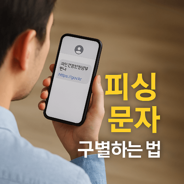 피싱 문자 구별하는 방법 스마트폰 화면