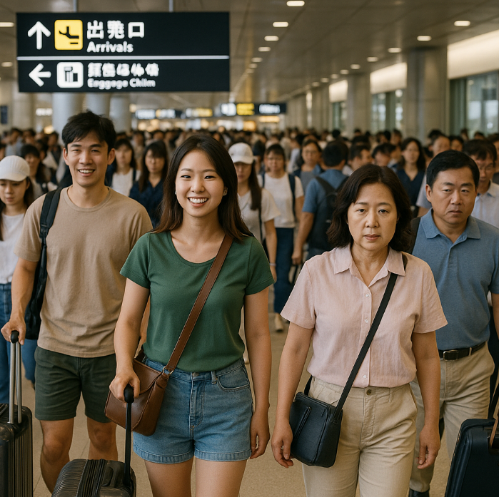 일본 공항 여행객
