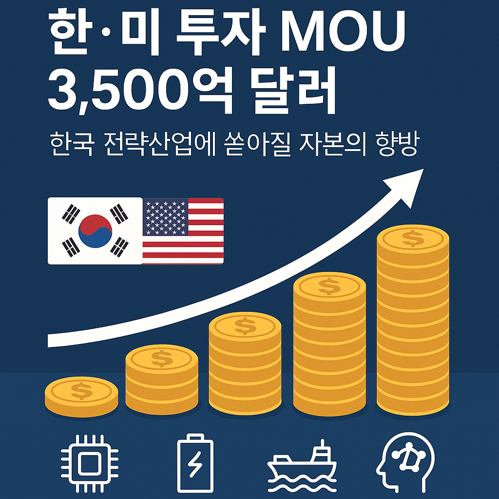 한&middot;미 투자 MOU 3,500억 달러 &mdash; 한국 전략산업에 쏟아질 자본의 향방