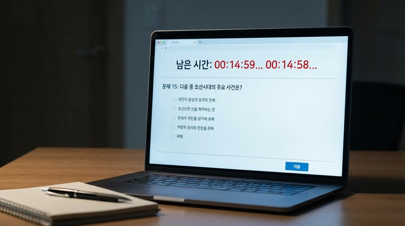 SKCT 온라인 인적성 시험 화면 구성과 남은 시간 표시 이미지