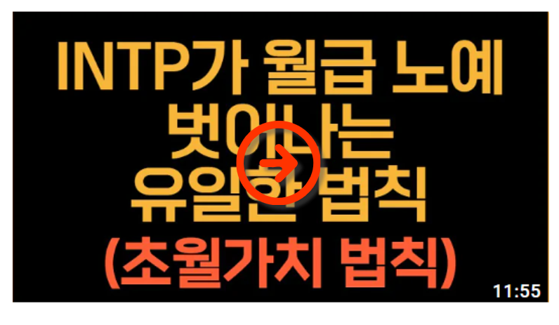 INTP가 고소득자가 되는 법 (영상)