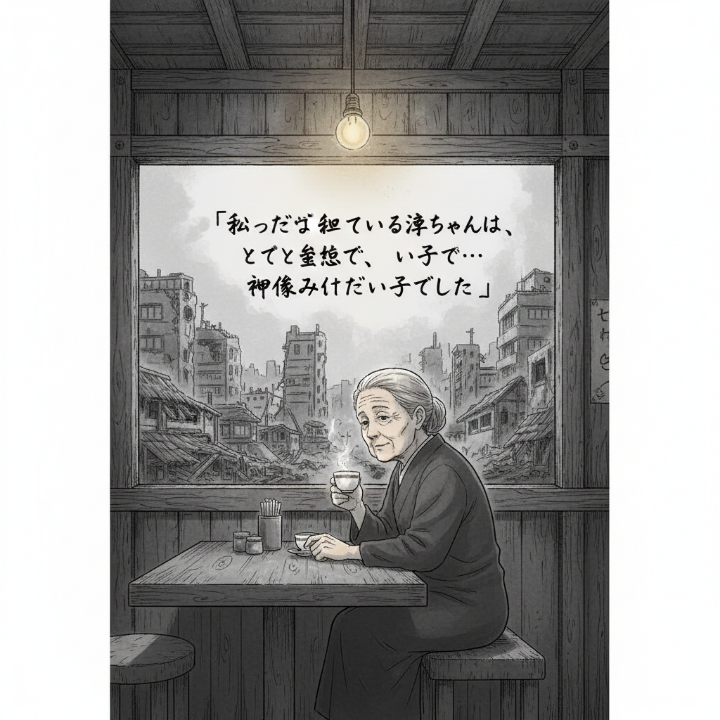 술집 마담이 요조에 대해 말하는 마지막 문장이 인용된 장면