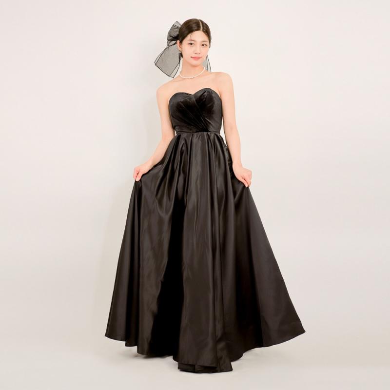 느와르 벨벳 웨딩촬영 블랙드레스 LDP52 이브닝드레스 연주 파티드레스