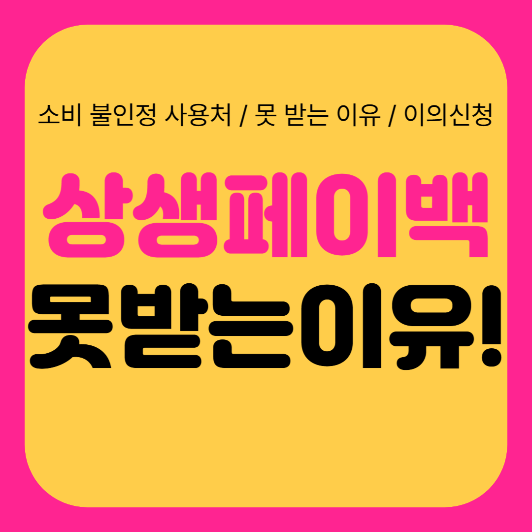 온누리 상생페이백 소비 불인정 사용처 / 못 받는 이유 / 이의신청