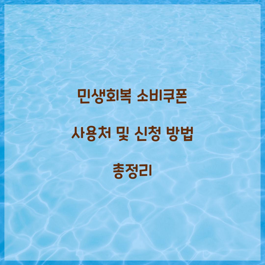 민생회복 소비쿠폰 사용처