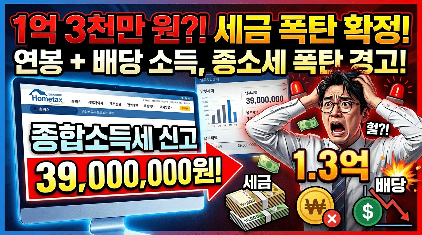 2026년 연봉+배당 1.3억이면 종합소득세 얼마나 나올까? 홈택스 종소세 신고 + 미국주식 외국납부세액 신고 방법 총정리
