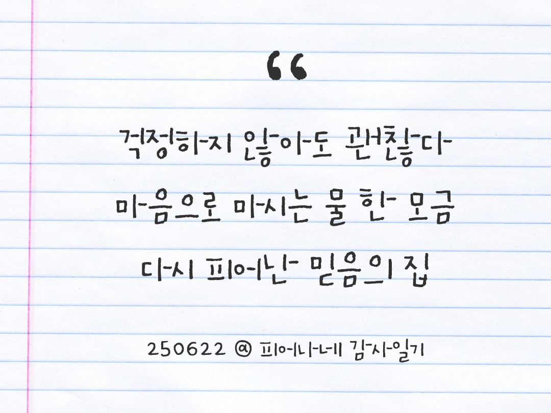 25년 6월 22일 오늘 내 마음 기록하기 감사노트, 감사를 통해 발견한 행복, 오늘 감사한 순간들 by 피어나네 감사일기