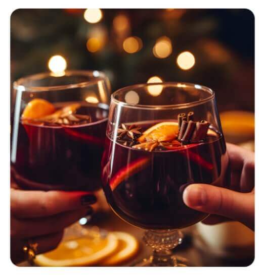 크리스마스 마켓 따뜻한 와인 뱅쇼