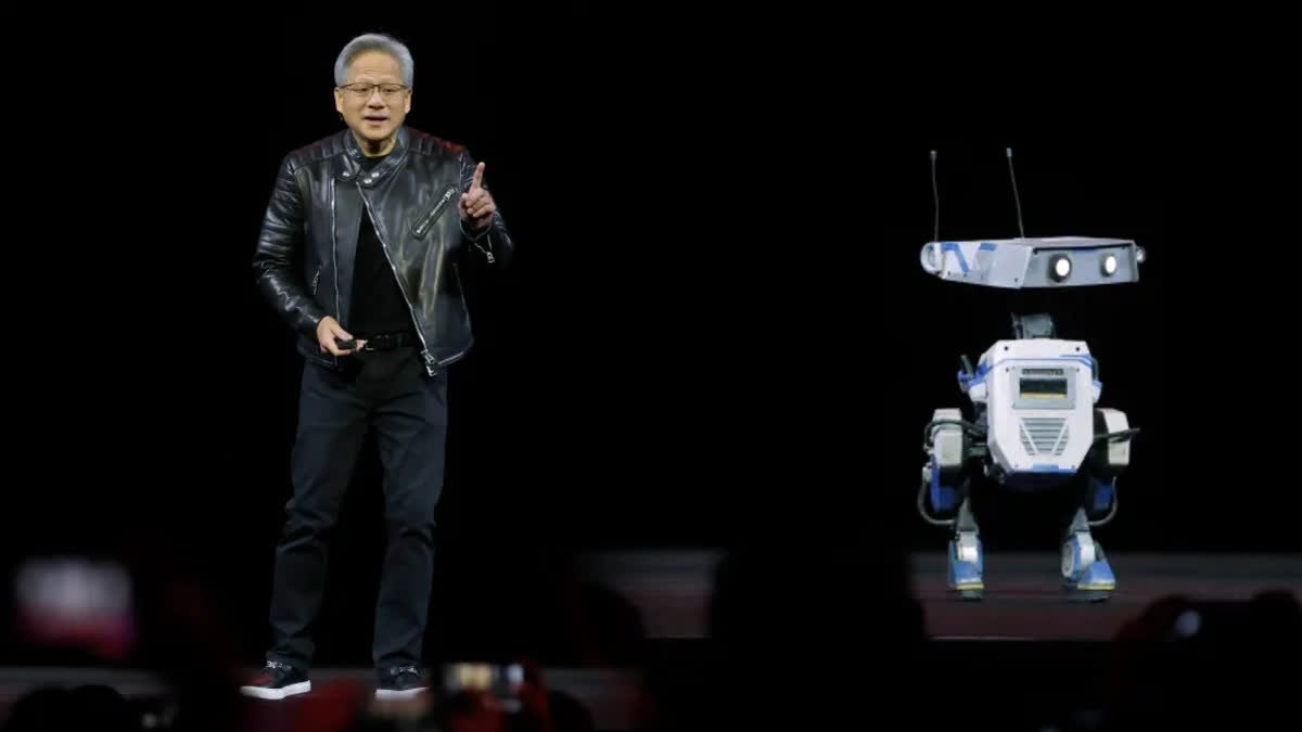 Nvidia founder and CEO Jensen Huang at GTC with BDX ( YouTube/ Nvidia )