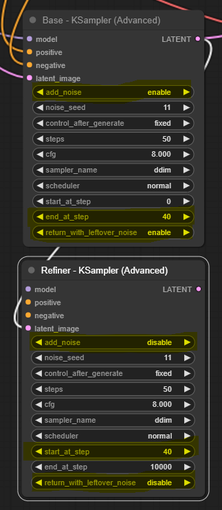 Refiner용 KSampler 추가