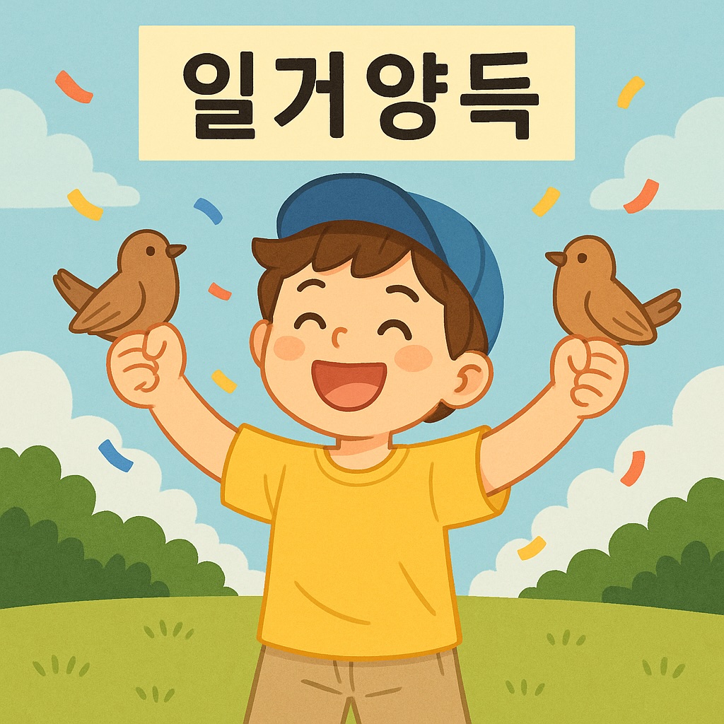 일거양득 사자성어 이미지