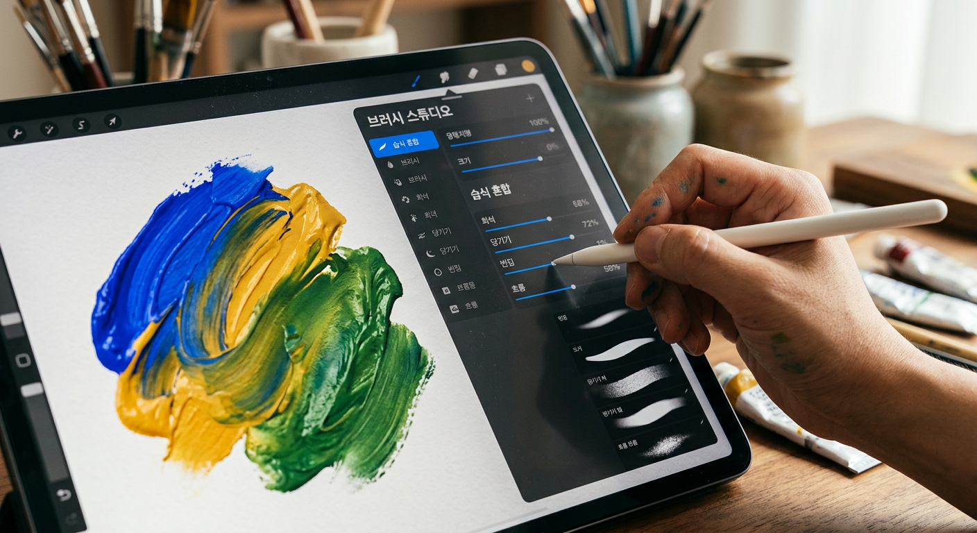 프로크리에이터 물감 브러시 이미지