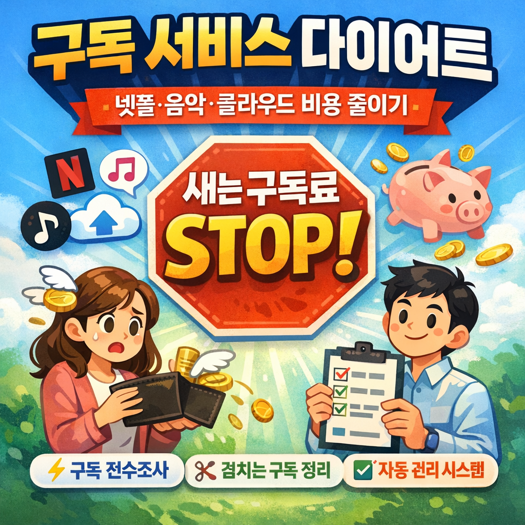 구독 서비스 다이어트(넷플&middot;음악&middot;클라우드 등)