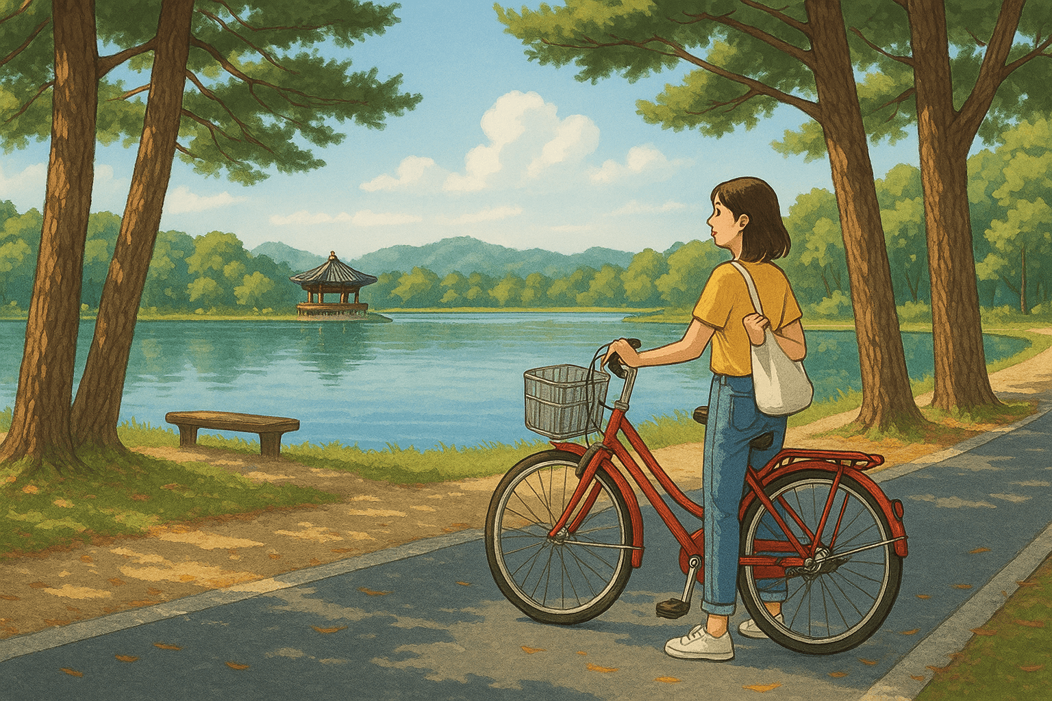 자전거로 1시간 코스 강릉 경포호수