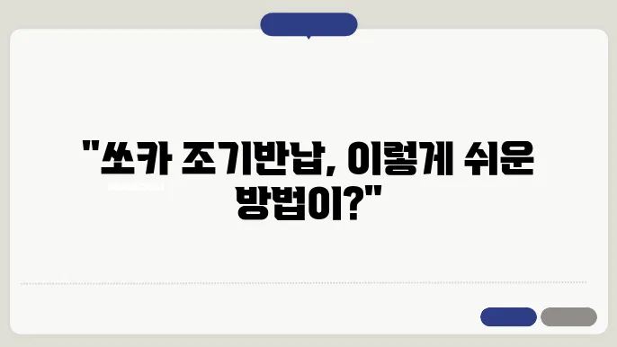 쏘카 조기반납 방법 알아보기