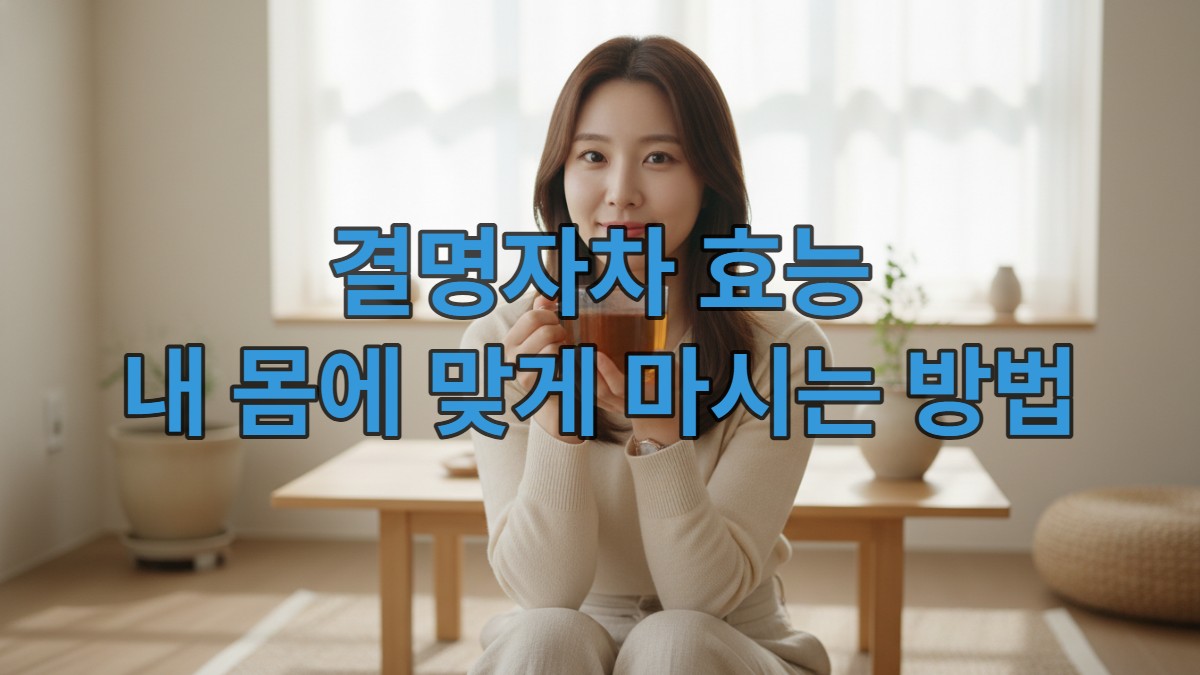 따뜻한 결명자차를 마시며 건강한 하루를 시작하는 젊은 한국 여성