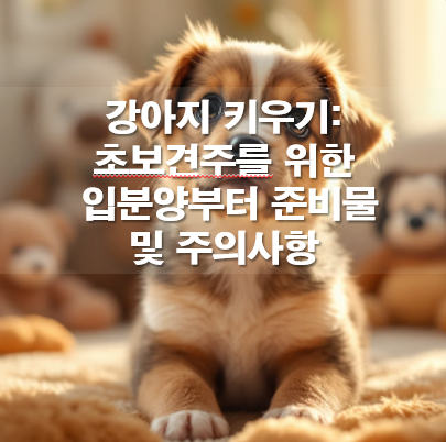 강아지 키우기: 초보견주를 위한 입분양부터 준비물 주의사항