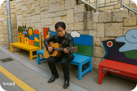 감천 문화마을에서 조용필님의 노래 부르는 모습을 가상으로 재현